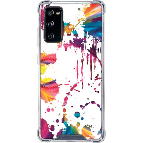 Chromatic Splatter White Galaxy S20 FE Clear Case